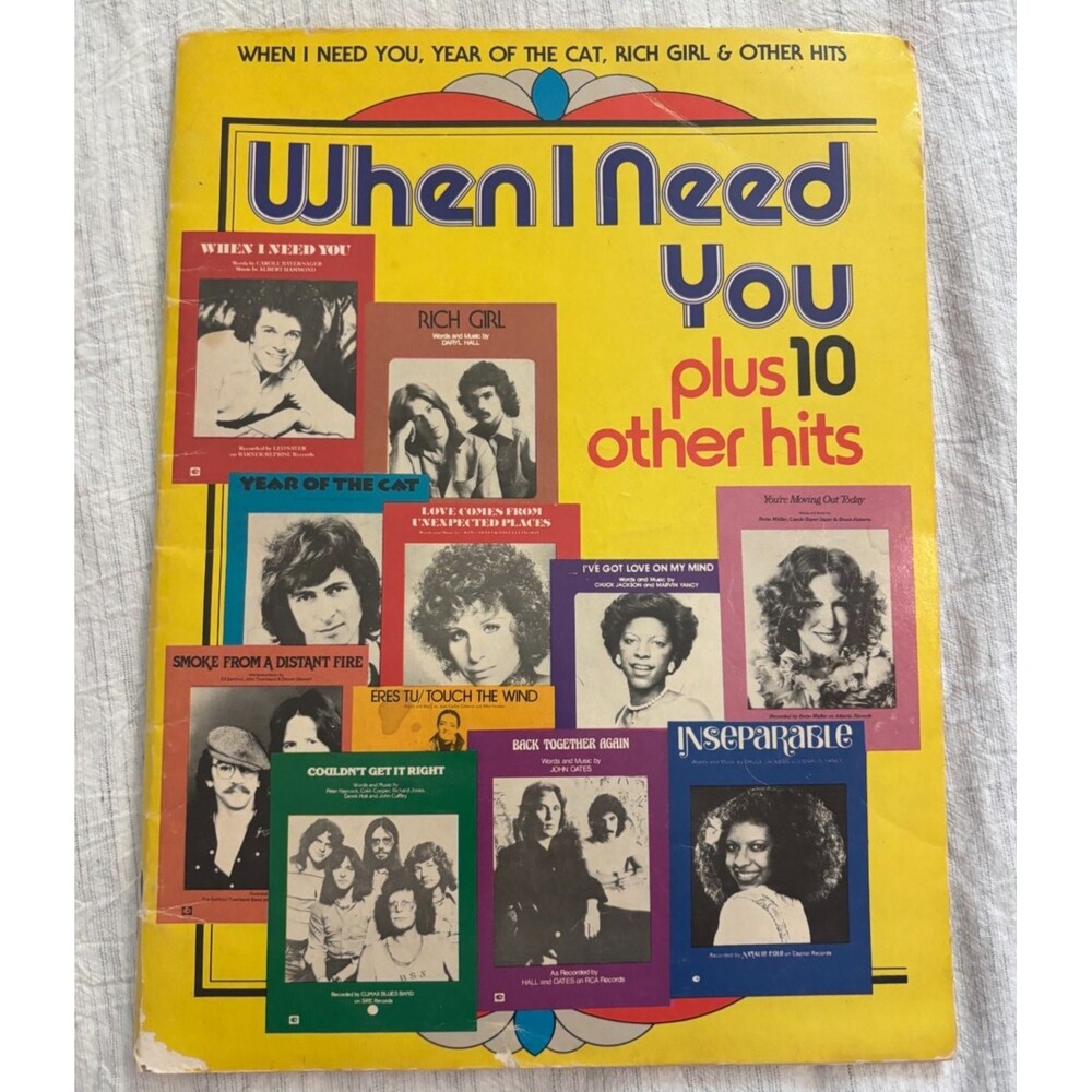 Vintage When I Need You Plus 10 Other Hits Sheet Music Songbook Chappell 1976